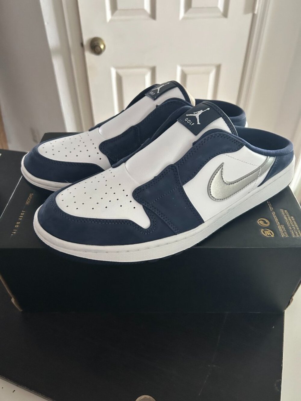 Nike Air Jordan 1 Mule Golf White Midnight Navy FJ1214-103 Men's Size 11